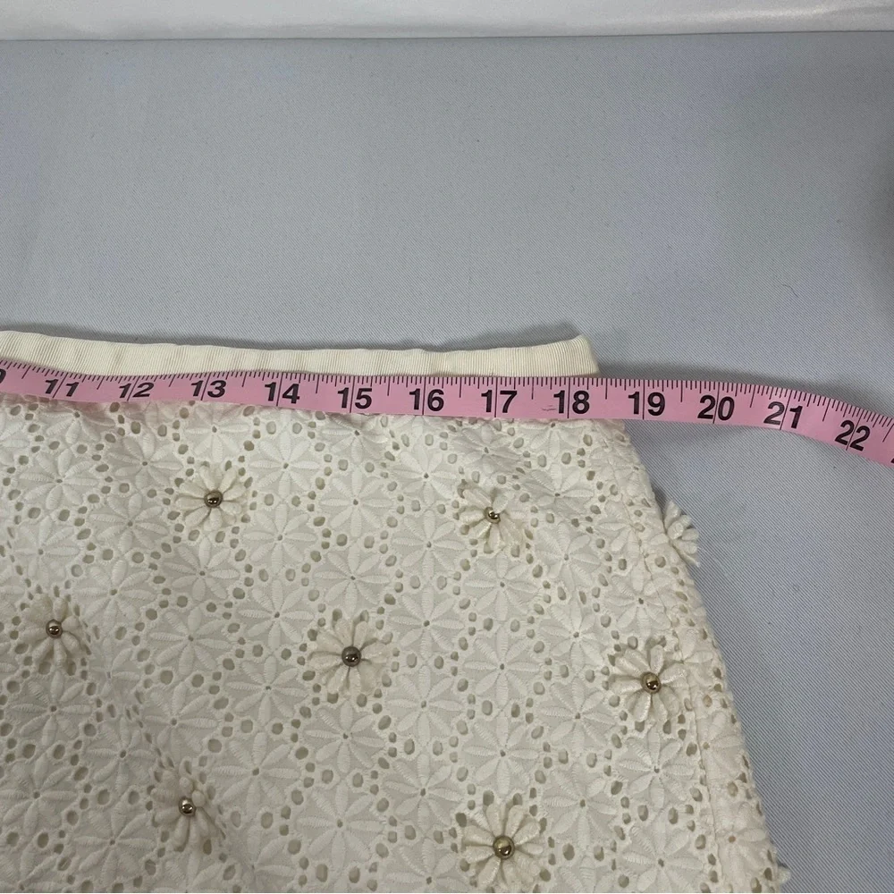 Talbots cream eyelet Skirt